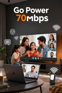 GoInternet Go Power 70Mbps - Powered by Logon Broadband - Jazz FTTH Package Karachi, Lahore, Hyderabad, Multan